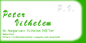 peter vilhelem business card